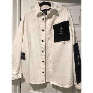 Zara white & black shirt jacket (small)